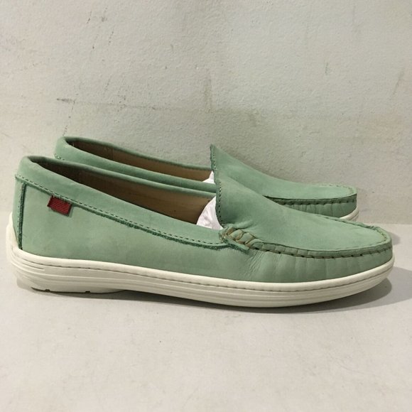 MARC JOSEPH NEW YORK GIRL'S POWDER GREEN LEATHER BROADWAY LOAFERS 13-NICE! - Picture 1 of 13